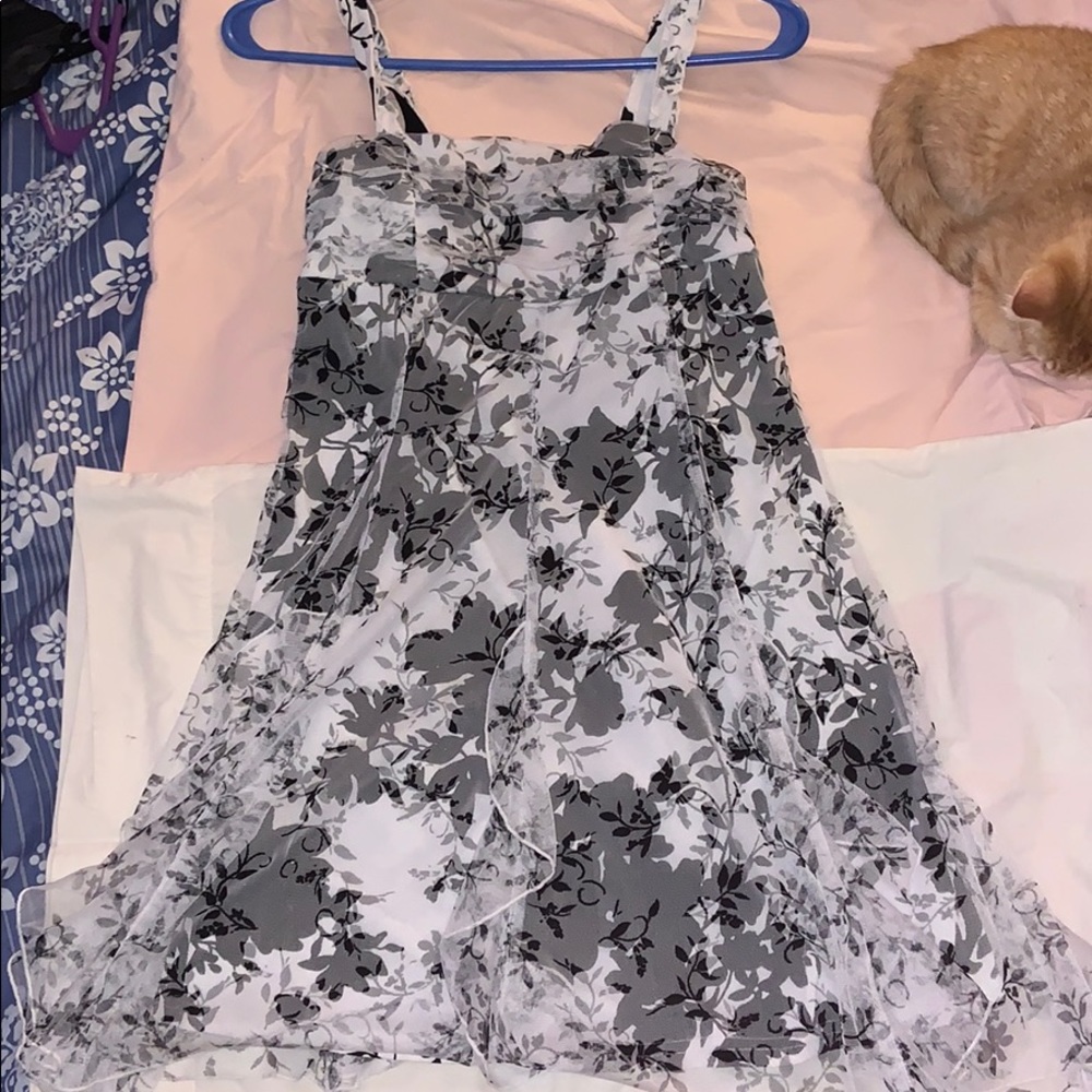 Bloome de Jeune Fille B&W floral dress with mesh